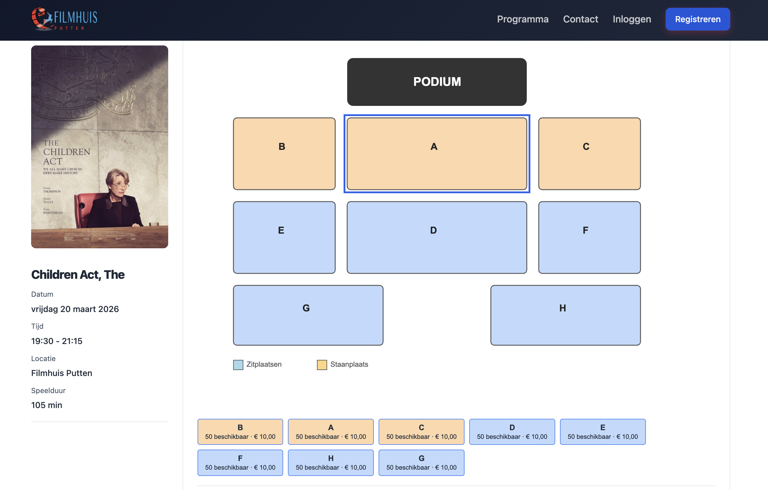 Interactieve stoelkeuze